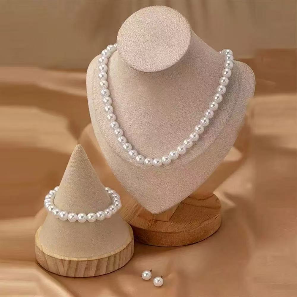 Light-luxury Fashionable Three-piece Set Necklace Bracelet And Earrings