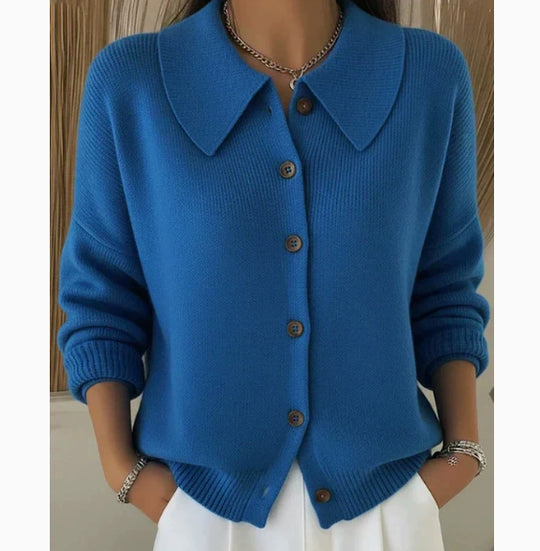 Classic Knit Button-Front Cardigan