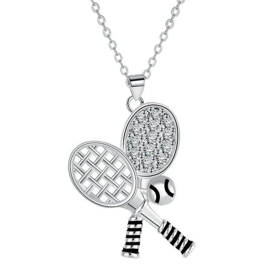 Elegant Tennis Racket Pendant Necklace for Women