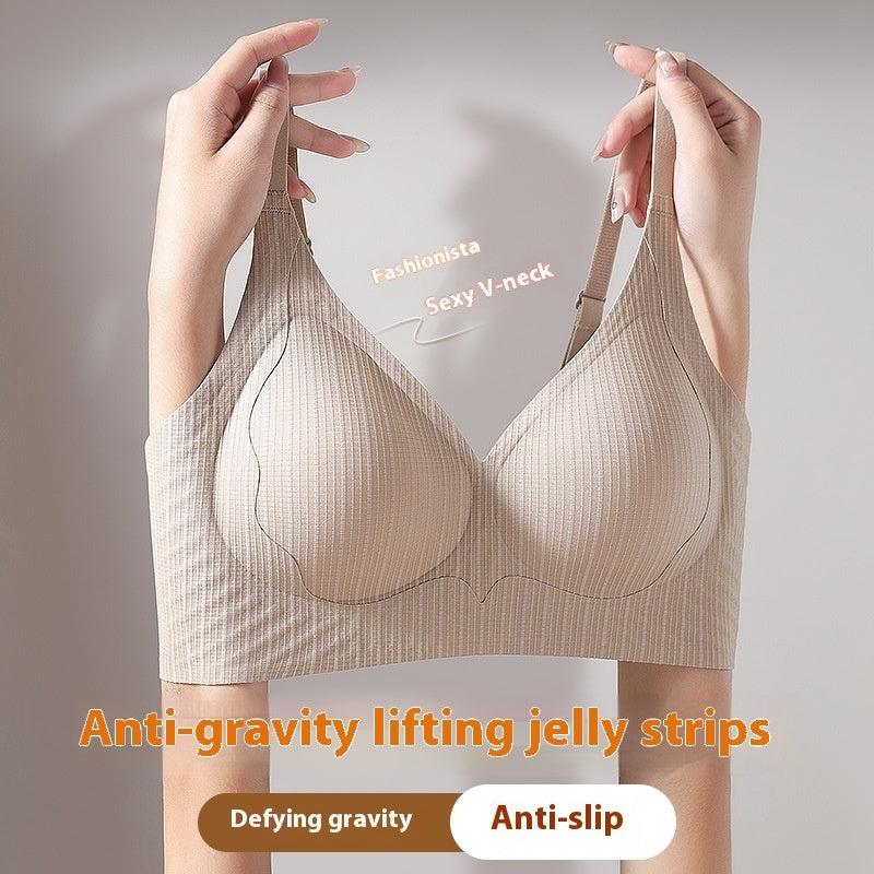Jelly Glue Double Lift Comfortable Wireless Push Up Breast Holding Anti-sagging Backless Bra