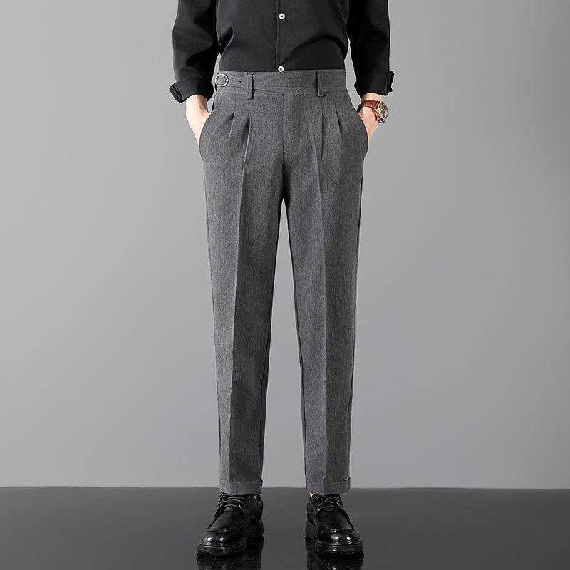 Mens Slim-Fit Straight-Leg Trousers