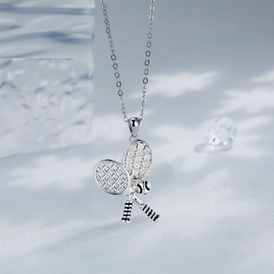 Elegant Tennis Racket Pendant Necklace for Women