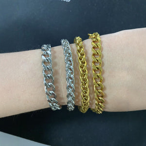 Japanese Buckle Cuban Link Chain 18K Gold Men's Bracelet