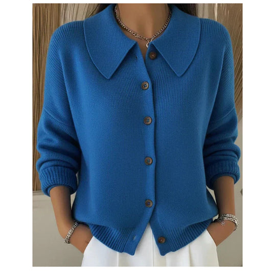 Classic Knit Button-Front Cardigan