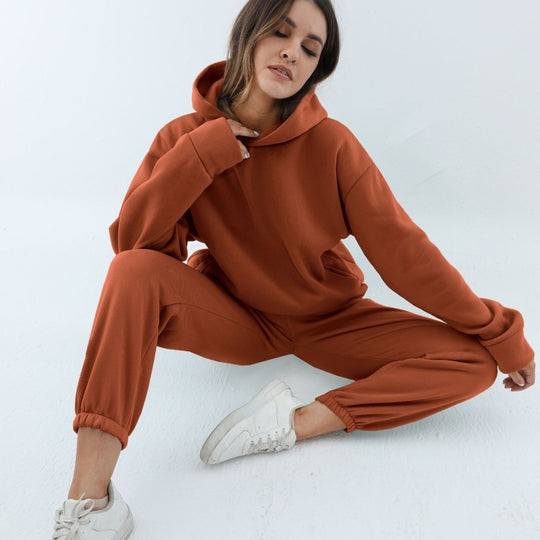 Women's Casual Hooded Sweater Two-piece Suit Clothes Hoodie