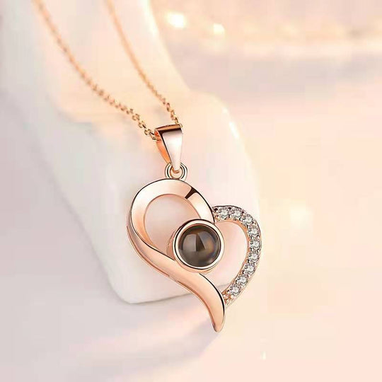 Hot Valentine's Day Gifts Metal Rose Jewelry Gift Box Necklace