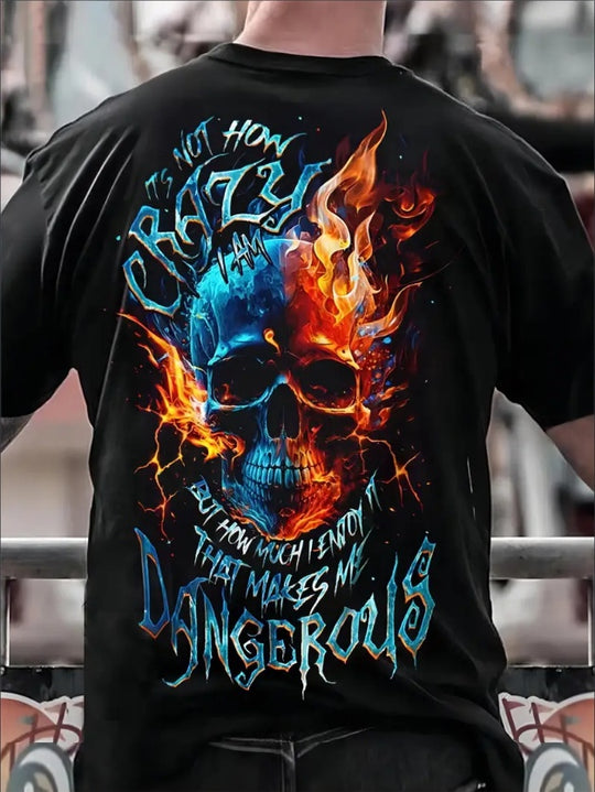 Men’s 3D Skull Graphic Print T-Shirt