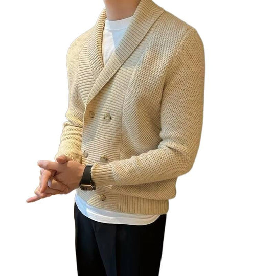 Men's Solid Color British Style Business Knit Jacket