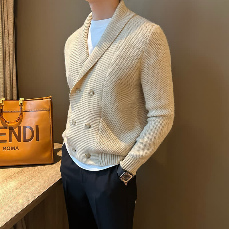 Men's Solid Color British Style Business Knit Jacket
