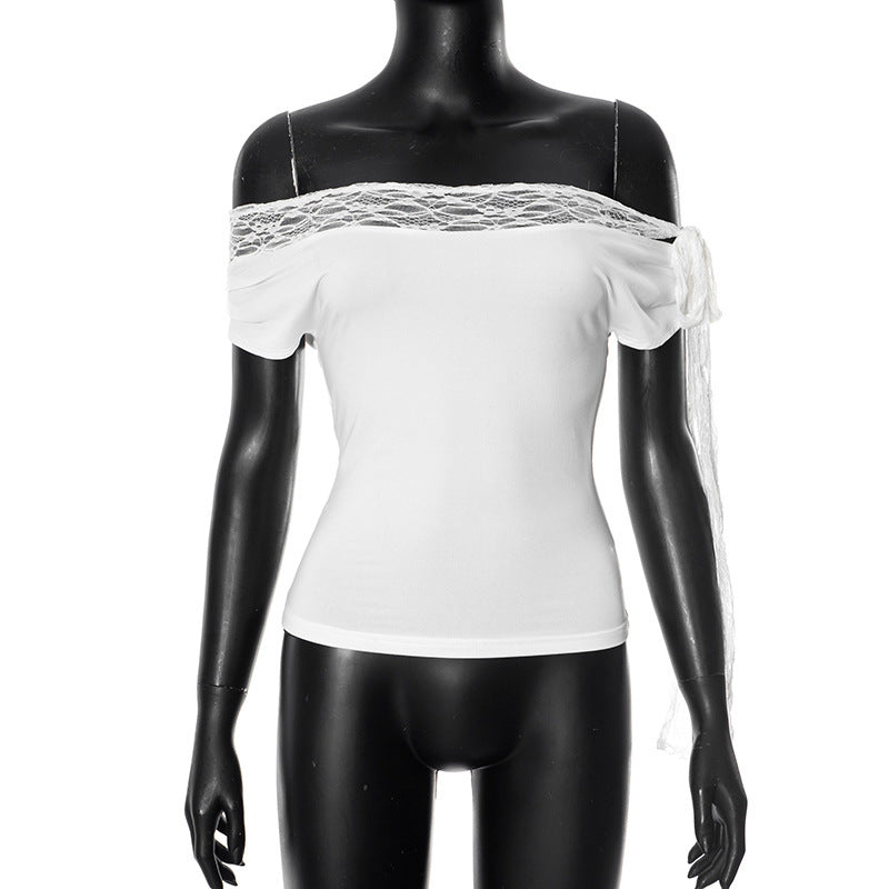 Elegant Lace Stitching Top