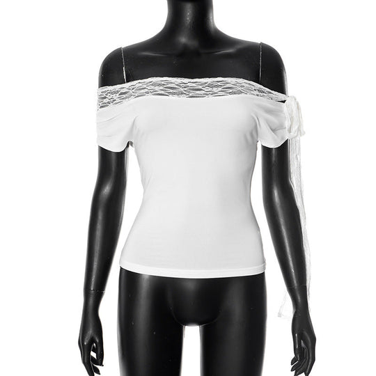 Elegant Lace Stitching Top