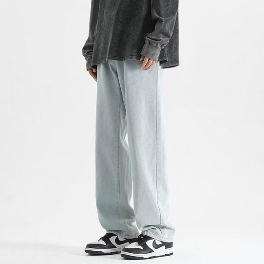 MEN'S WASHED STRAIGHT LEG JEANS